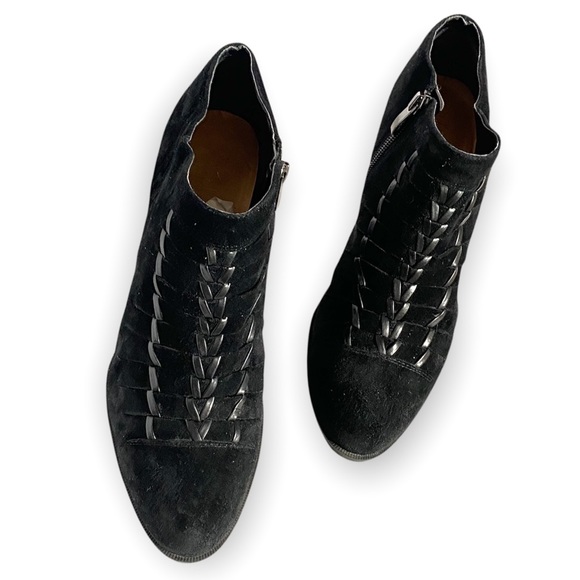 FRANCO SARTO | Dimona Black Suede Ankle Heel Booties - Picture 7 of 11